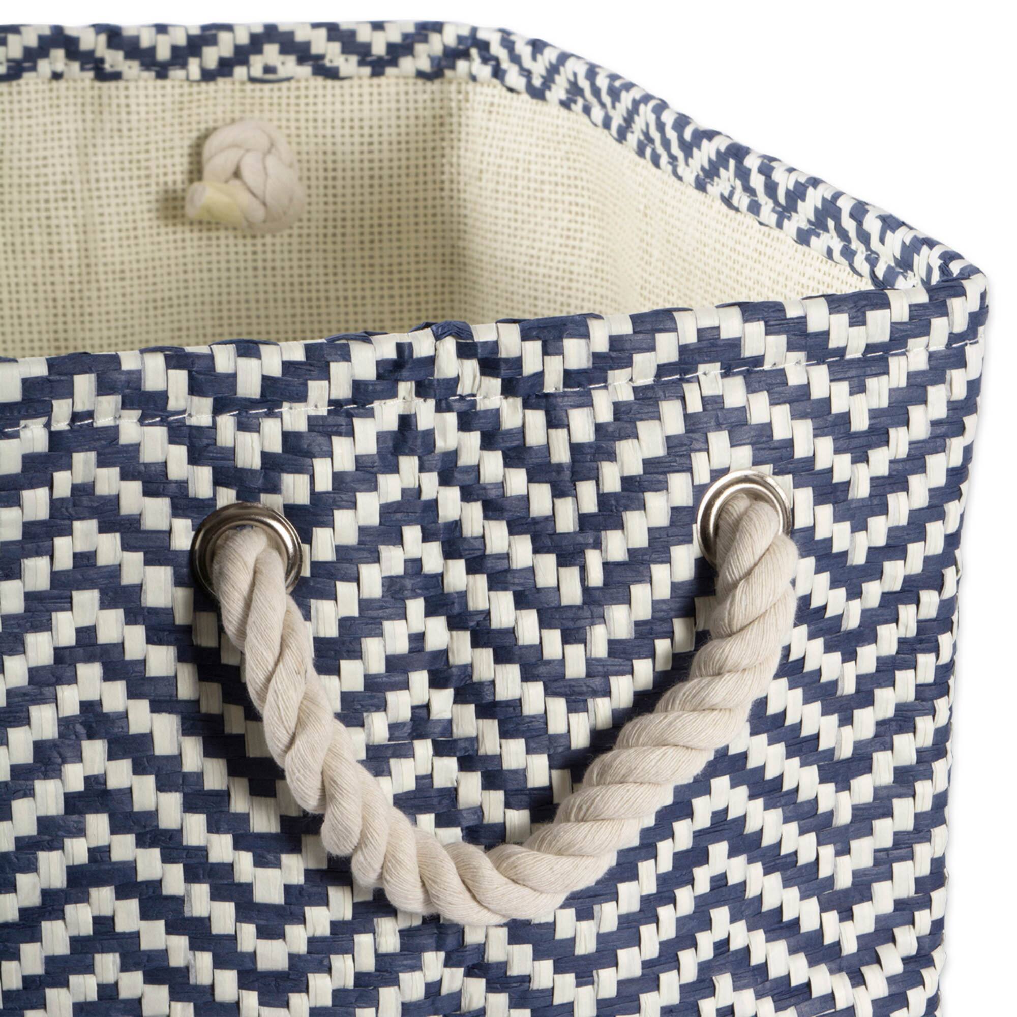 DII® Small Nautical Blue Chevron Rectangular Paper Bin